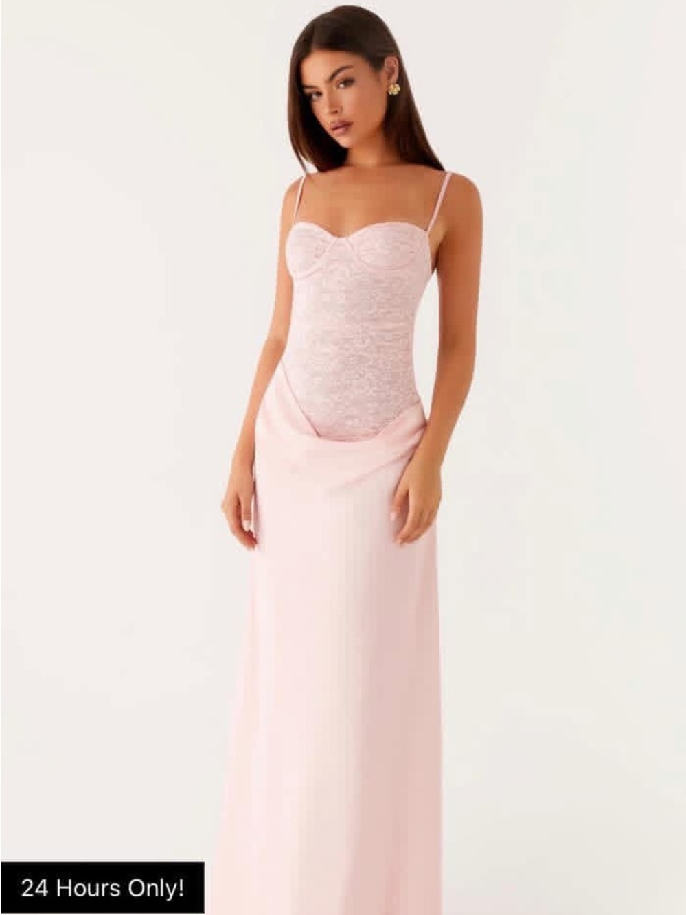 Peppermayo Lace Bodice Slip Gown in Pale Pink